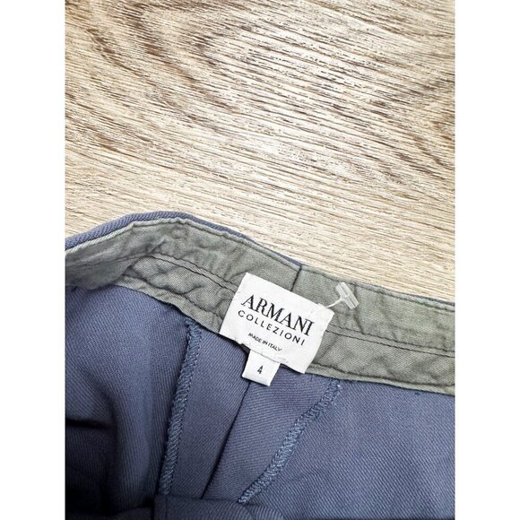 Armani Collezioni High Rise Blue Lightweight Trousers 4 Womens Italian - Picture 5 of 11